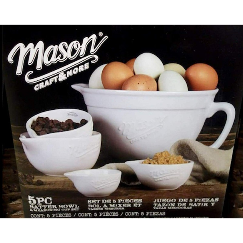 Mason Craft and More 5-Piece Batter Bowl & Measuring Cup