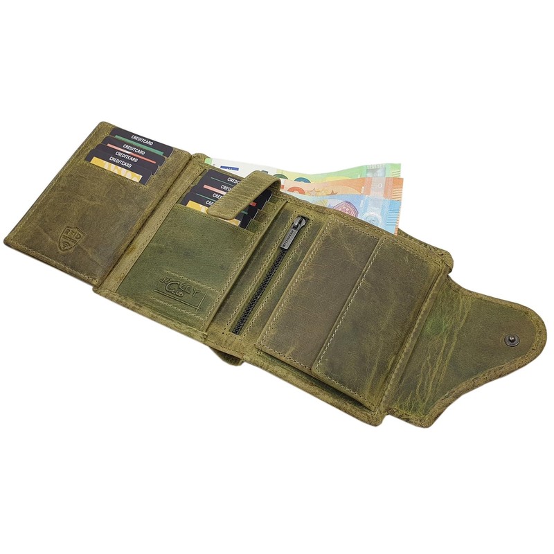 myledershop Full Cowhide Leather Women's Portrait Format Wallet / Purse