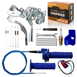 Throttle Linkage and Blue 7/8'' Mini Bike Throttle Assembly for Predator 212 196cc Coleman BT200X CT200U CT200U-EX B200R Baja Warrior Massimo MB200 Axis M200 Minibike GX200 GX160 Engine Parts