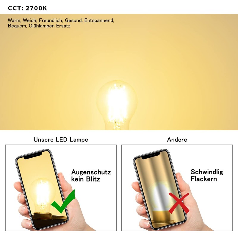 LVWIT LVWIT LED Lampe E27, 470 lm, warmwei? 2700K, ersetzt