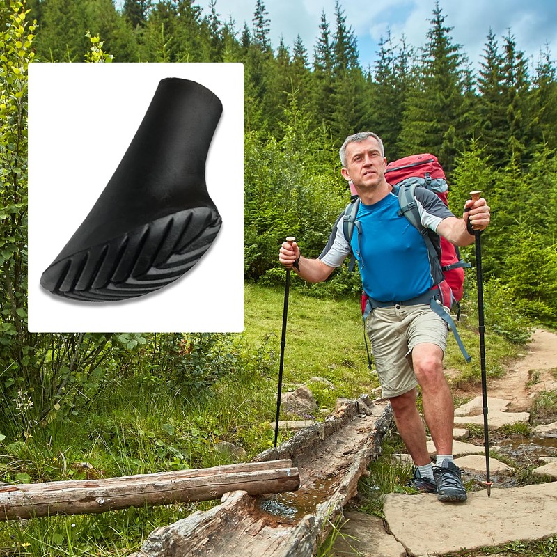 Pack of 4 Nordic Walking Poles, Rubber Buffers, Hiking Poles,