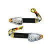 Motorbike LED Indicators - Black - Long Stem