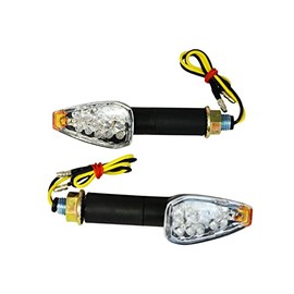 Motorbike LED Indicators - Black - Long Stem