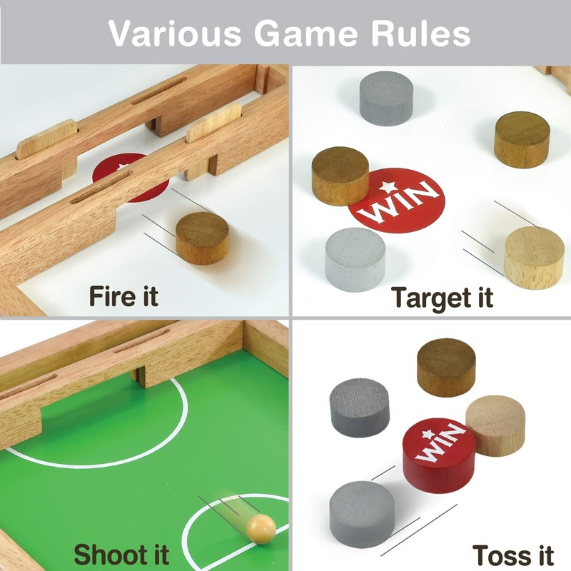 Big Flick n Kick: Wooden Multi Tabletop Indoor Portable Board