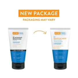 AcneFree Blackhead Removing Exfoliating Face Scrub with 2% Salicylic Acid and Charcoal Jojoba, 5 Ounce - Pack of 2