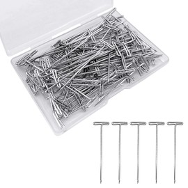 Zlongrou 100 Pieces of Straight Pins, 2 inch Long T Pins, Suitable for T Pins for Wigs, for Sewing, Crafting, Quilting and Patchwork, Stick Pins for Crafts, T Pins for Blocking Crochet (D-100 Pieces)