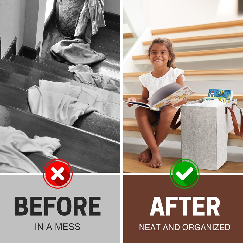 SAM AND MABEL Stair Baskets for Carpeted and Wooden Stairs