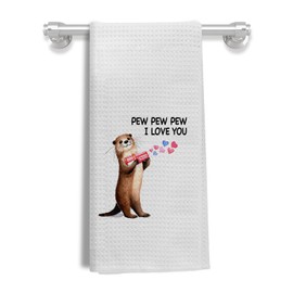 EKGJW Otter Gifts Kitchen Towels, I Love You Gifts for Him Her, 16x24 Inch, Polyester