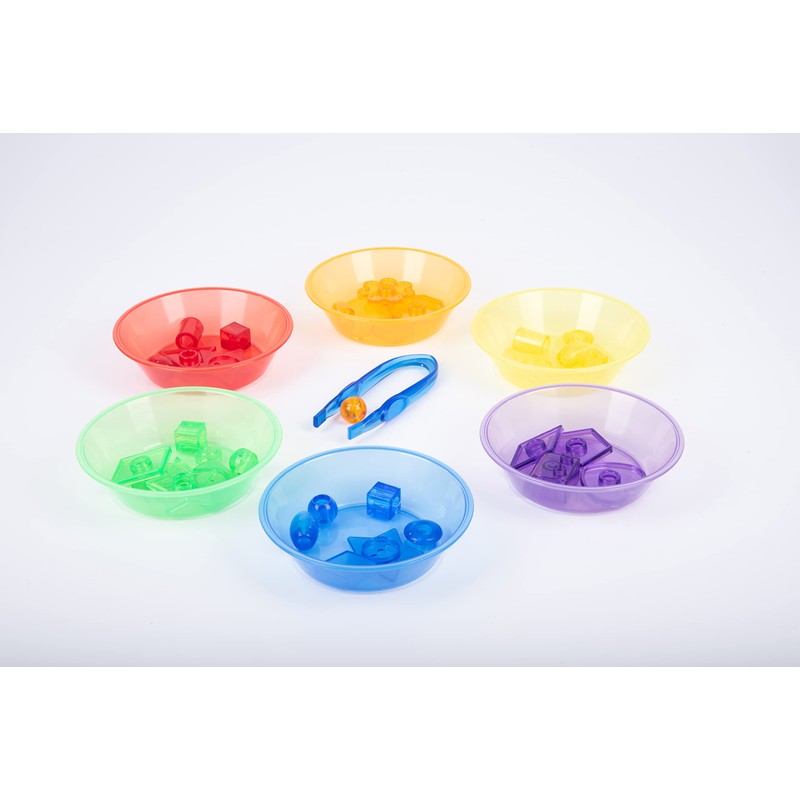 TickiT 73117 Translucent Colour Sorting Bowls, Red, Orange, Yellow, Green,