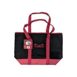 Trader Joe's Black Red Insulated Zipper Reusable Shopping Bag Extra Large 7 Gal