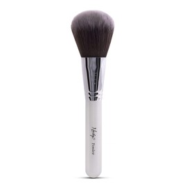 Nanshy Large Face and Body Powder Makeup Brush for cosmetic such as foundation, bronzer, blush. Vegan, soft synthetic, cruelty free brushes. White Handle