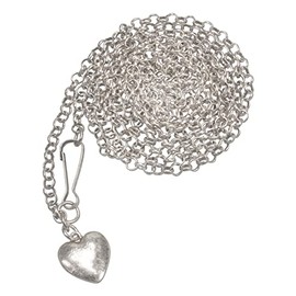 Alpenflüstern Dirndl Bodice Necklace 120 cm – Women's Costume Jewellery with Antique Silver-Coloured Costume Edelweiss, Elastic Pearl Bracelet (in Traditional Colours) DCH039, Zinc