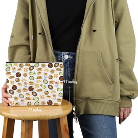 VAMSII Filipino Lover Gift Filipino Food Design Makeup Bag Filipino Cuisine Cosmetic Bag Filipino Culture Lover Gift Filipino Trip Gift (Filipino Food Design M)