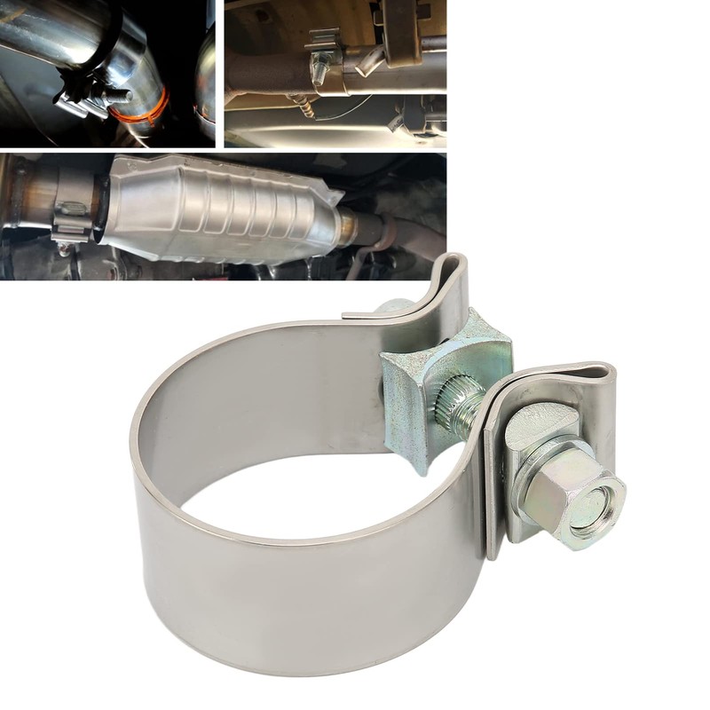 Exhaust Pipe Clamp, Universal Exhaust Band Seal Clamps Rustproof Muffler
