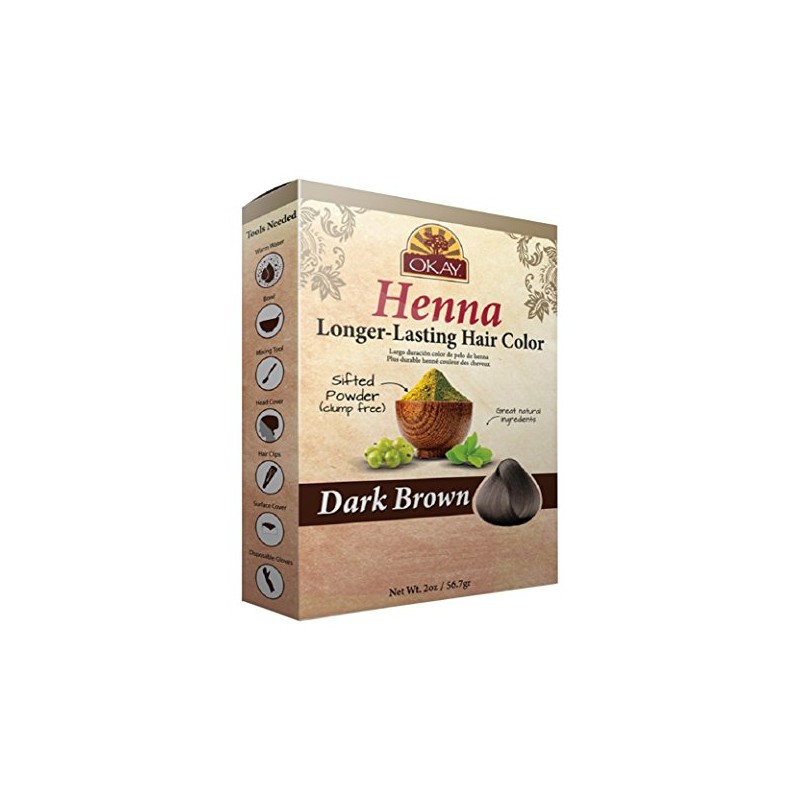 OKAY LONGER LASTING HENNA COLOR Dark Brown 50gr / 2oz