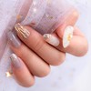Sun&Beam Nails Handmade Nail Tip, Medium, Short, Oval, Nuance, Gold,
