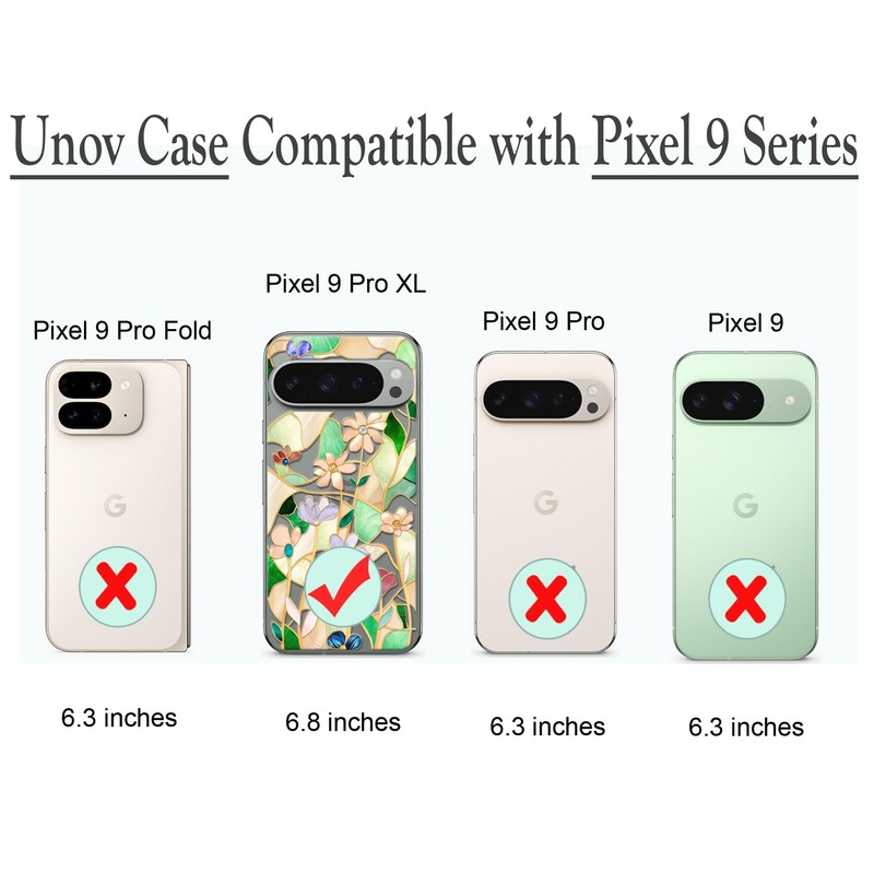 Unov Case Compatible with Pixel 9 Pro XL Case Clear