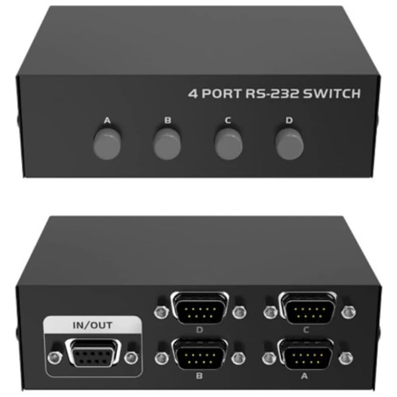 Dsdhuf RS232 Switch 4 in 1 Out RS232 Serial DB9