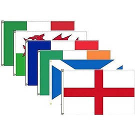 AZ FLAG Rugby 6 nations Championship 6 flags KIT 3' x 5' - Rugby cup Flag 90 x 150 cm - Banner 3x5 ft