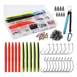 Señuelos De Pesca Para Lubina, Kit De Herramientas De Pesca Kit De Señuelos De Gusanos Extravagantes De 116 Piezas