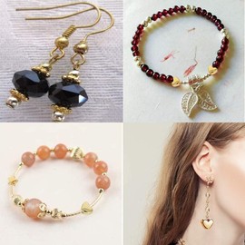 Rondelle Beads BetterJonny 300pcs Spacer Beads Round Ball Big Hole Beads with Elastic String DIY Beads for Jewelry Craft Making