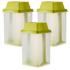 Meyeyaia 3 PCS Pickle Jalapeno Container with Strainers Green Plastic Pickle Container with Square Dispensers for Pickled Food Kitchen Tools