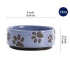 Bico Paw Blue Ceramic 14oz Pet Bowl, for Small Size