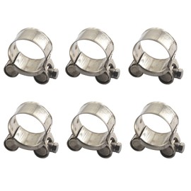 (Pack of 6) Size 26-28mm T-Bolt Hose Clamp 304 Stainless Steel Tube Clamps Pipe Clamp