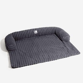 Fuzzy Pet Couch Covers for Sofa, 37" L × 33" W × 6" H Fluffy Sofa Blanket Bolster Dog Mat Couch Cover, Slate Gray