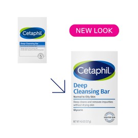 Cetaphil Bar Soap, Deep Cleansing Face and Body Bar, Pack of 6, For Dry to Normal, Sensitive Skin, Soap Free, Hypoallergenic, Paraben Free, Fragrance Free, Removes Makeup, Dirt and Oil