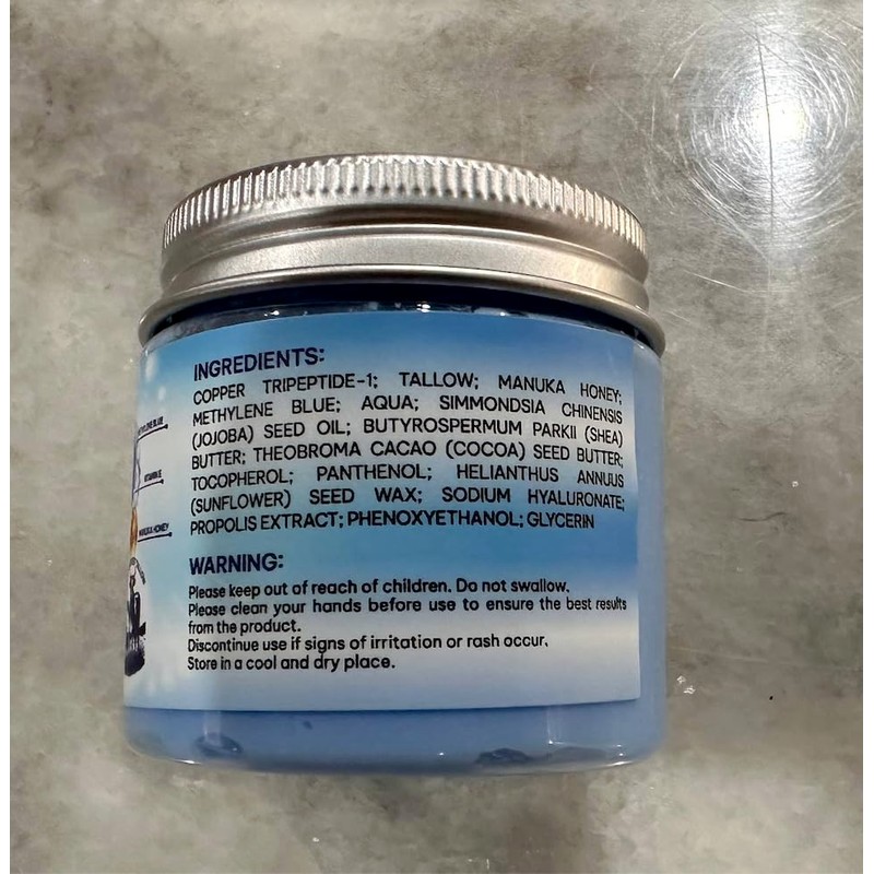 Face Moisturizer Whipped Beef Tallow Balm GHK-Cu, Manuka Honey-2Oz
