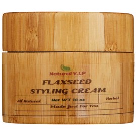 Natural V.I.P. Flaxseed Hair Butter Cream for Styling Natural Hair,Curly, Kinky and 4c hair