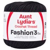 Coats Crochet Hilo de ganchillo de moda, 3, negro