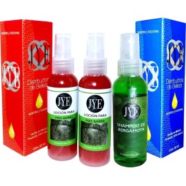 Kit Jye Crecimiento Barba Y Bigote 2 Lociones Y 1 Shampoo