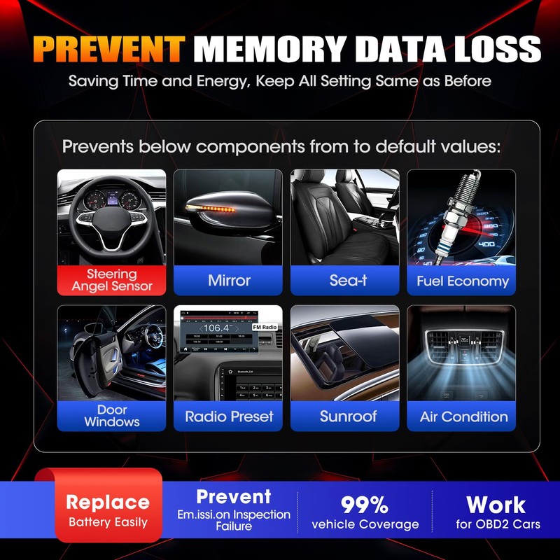 2024 Autel MaxiBAS BTMS OBDII Battery Tester Memory Saver, Preserve