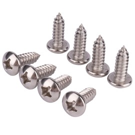 YANRUHFL 8PCS License Plate Screws, Stainless Steel Bolts for Front and Rear License Plate Frames (Stainless Steel)
