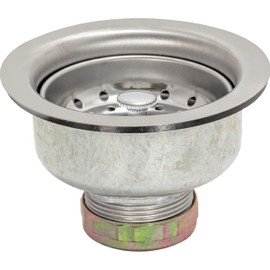 EZ-FLO Double Cup Kitchen Sink Strainer Drain Assembly, 3-1/2 to 4 Inch Opening, 1-1/4 Inch Standard Shank, Stainless Steel, 30017