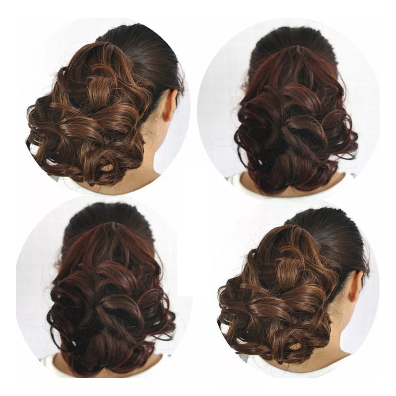 Generic Peluca De Pelo Rizado Corto Negro Natural, Cola De