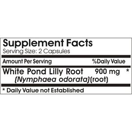 White Pond Lily Root 900mg ~ 90 Capsules - No Additives ~ Naturetition Supplements