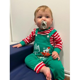 VINUOKER Baby Boy Fall Winter Clothes My First Christmas Outfits,Infant Onesie+Overalls+Hat Twins Xmas Outfits Set