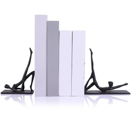Yoga bookends cast Iron, Unique Artistic Book Ends (Yoga Bookends)