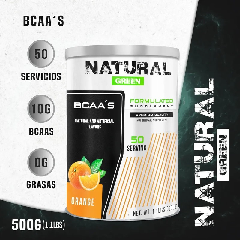 Bcaas Aminoácidos Green 50 Servicios 500g Sabores