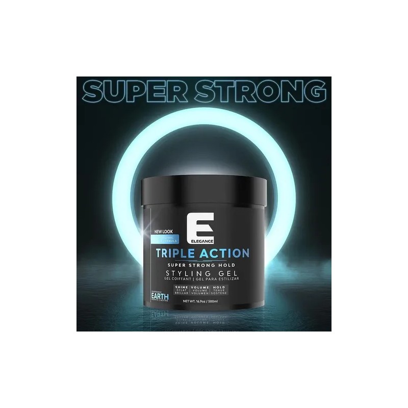 Elegance Gel Triple Action 500ml Super Strong Hold Earth