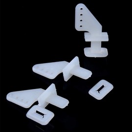 HobbyPark Nylon Micro Control Horns 20x11mm 4 Holes for RC Airplane Remote Control Foam Electric Park Flyers Parts (Set of 10)