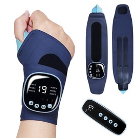 Orifesio EMS Wrist Massager, Portable Cordless Hand and Wrist Massager with 3 Heating Temperature, 9 Modes/19 Intensities, Wrist Support for Arthritis, Carpal Tunnel Syndrome, Hand Pain Relieve