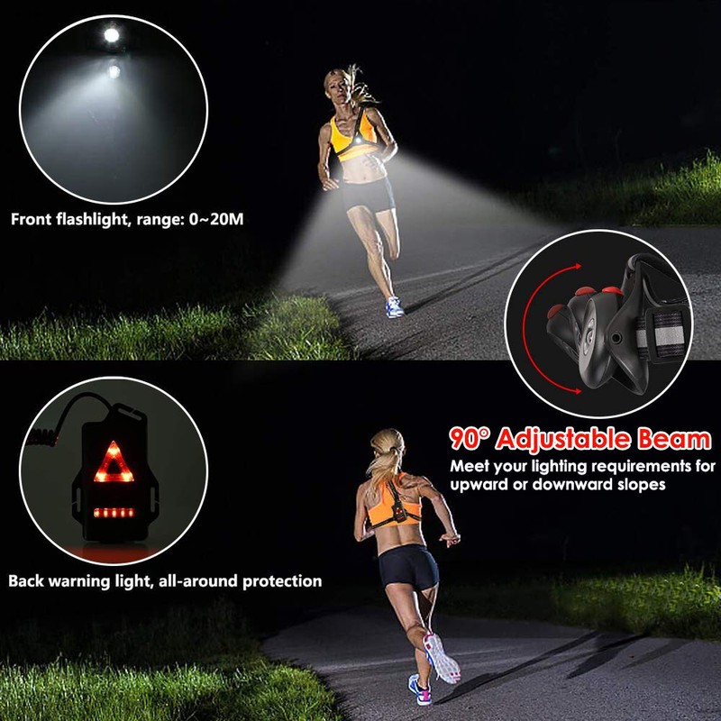 ALOVECO Outdoor Night Running Lights LED Chest Light Back Warning