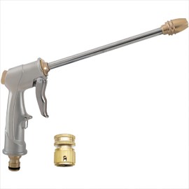 Fecovanti Long Rod Garden Hose Nozzle Heavy Duty metal Brass sprayer 360° Rotaing spray gun, fits 3/4” Garden Hose Thread,for Watering Plants,Lawn and Patio Cleaning,Car Washing,Showering Dogs&Pets