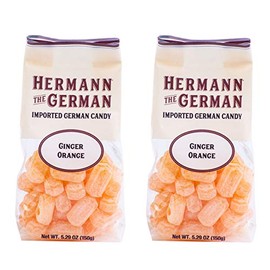 Hermann the German Hard Candy - Imported - Pack of 2 (Ginger Orange)