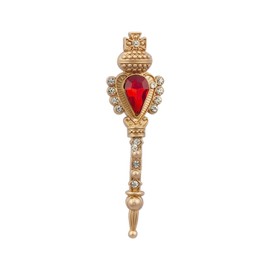 Golden Key with Red Stone Hat Pin, Lapel Pin, Cap Badge Accessories for Men, Standard, Enamel, no gemstone