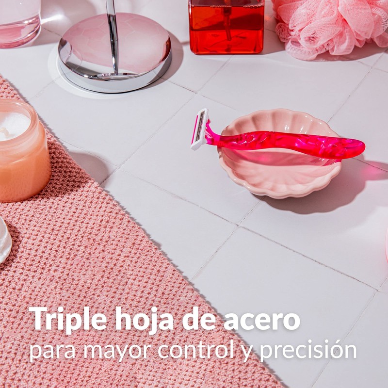 BIC Rastrillo Soleil Acero Inoxidable Mango Ergonómico Banda Lubricante con